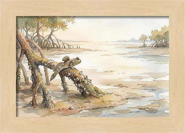 Mudskipper On Mangrove Root