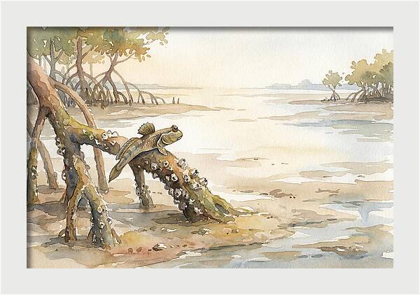 Mudskipper On Mangrove Root