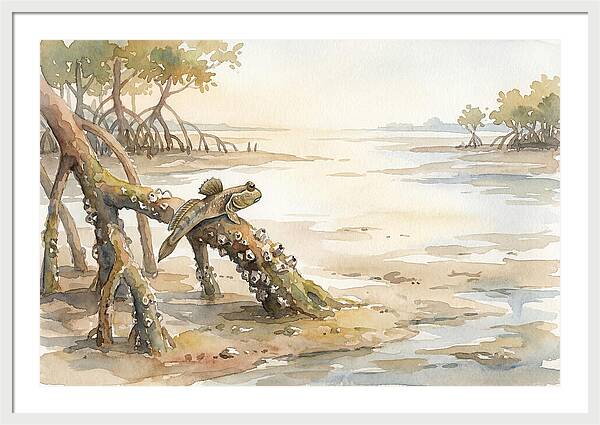 Mudskipper On Mangrove Root