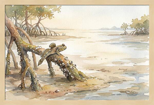 Mudskipper On Mangrove Root