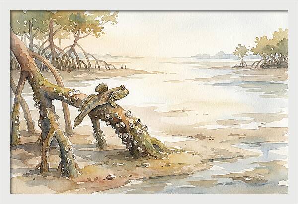 Mudskipper On Mangrove Root