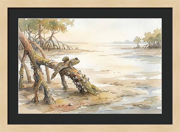 Mudskipper On Mangrove Root