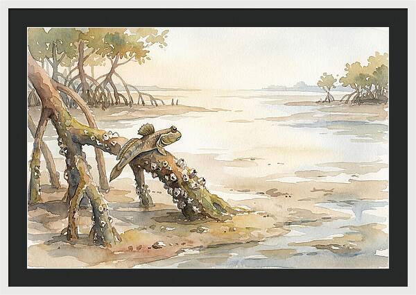 Mudskipper On Mangrove Root