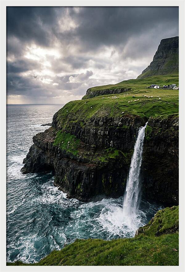 Mulafossur Waterfall Serenity