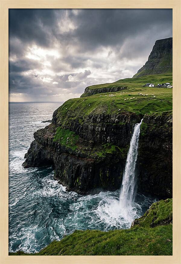 Mulafossur Waterfall Serenity