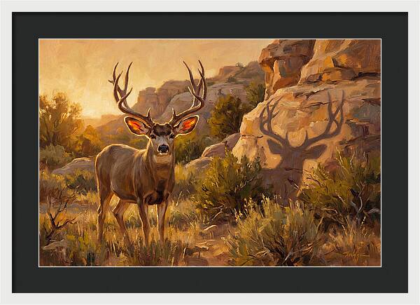 Mule Deer Bathed In Warm Glow