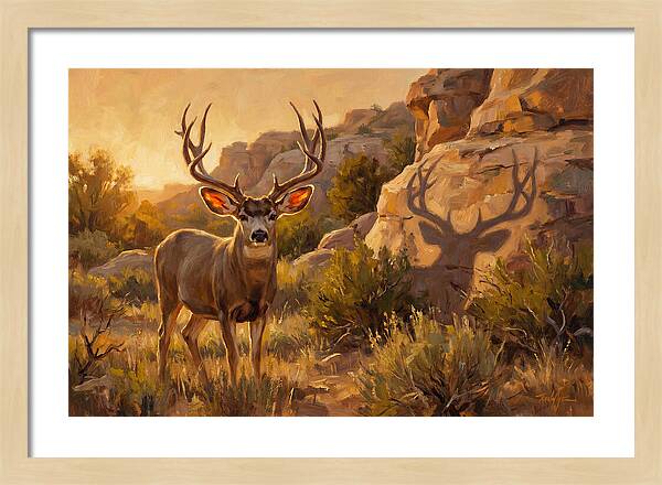 Mule Deer Bathed In Warm Glow