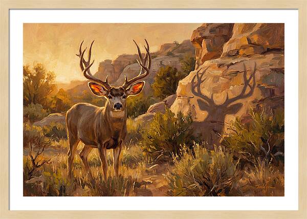 Mule Deer Bathed In Warm Glow