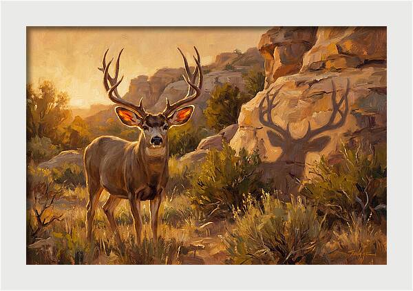 Mule Deer Bathed In Warm Glow