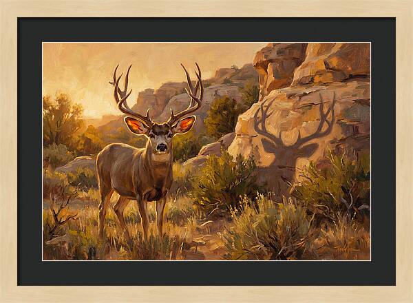 Mule Deer Bathed In Warm Glow