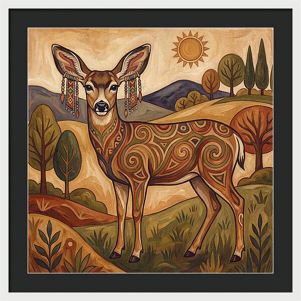 Mule Deer Folk Art