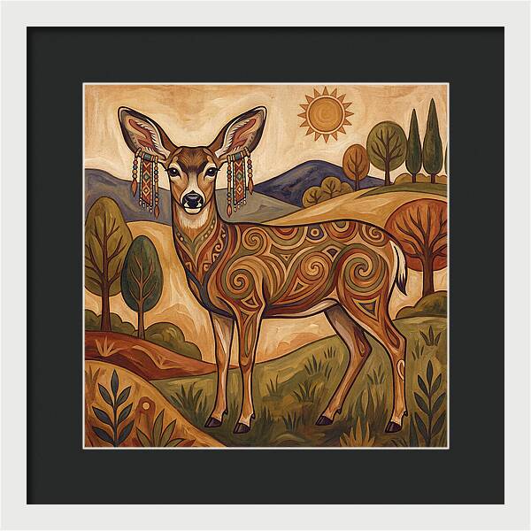 Mule Deer Folk Art