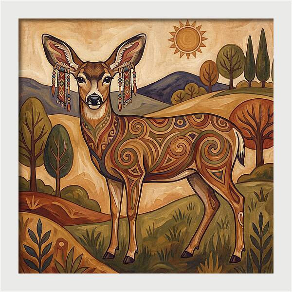 Mule Deer Folk Art