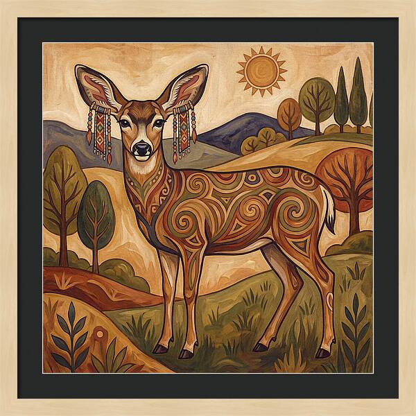 Mule Deer Folk Art