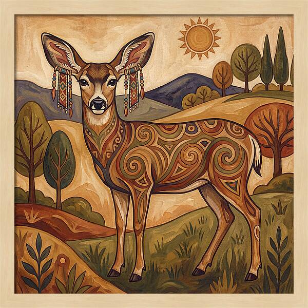 Mule Deer Folk Art