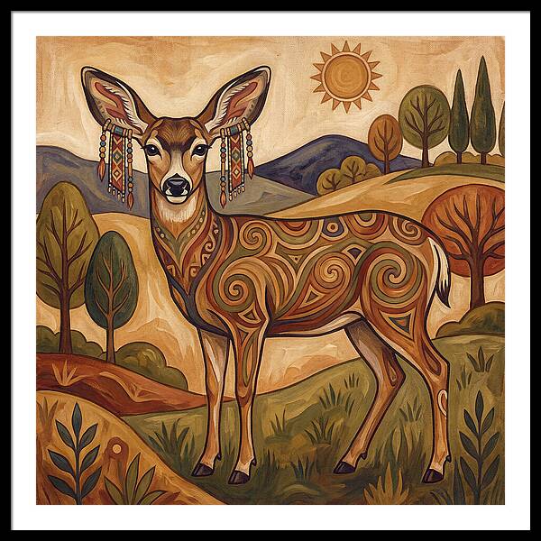 Mule Deer Folk Art