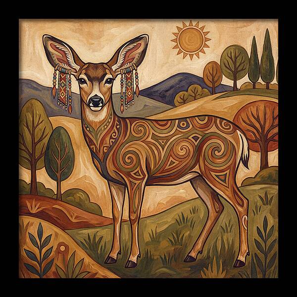 Mule Deer Folk Art