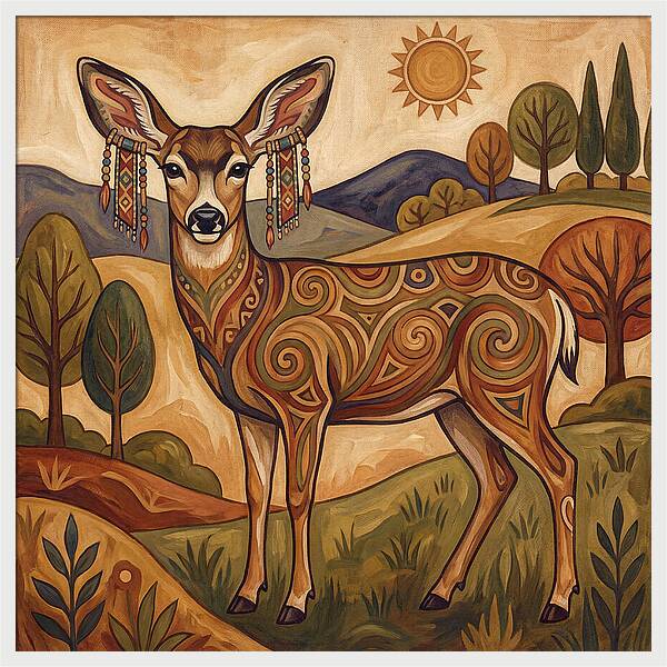 Mule Deer Folk Art