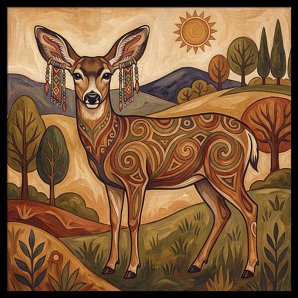 Mule Deer Folk Art
