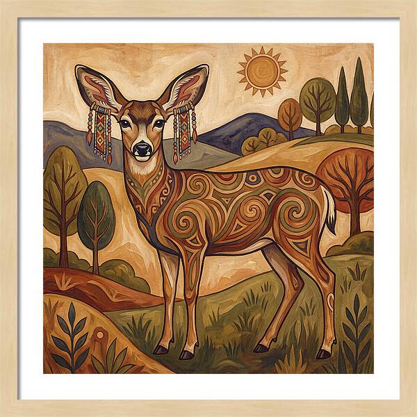 Mule Deer Folk Art