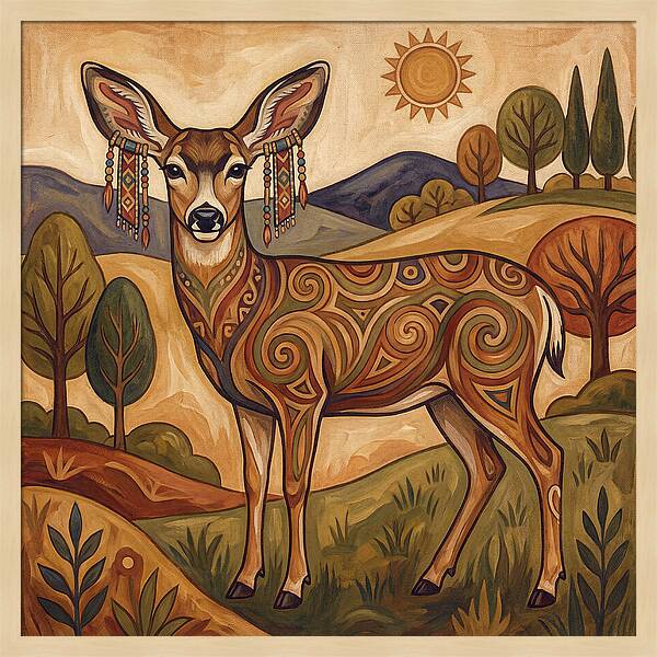 Mule Deer Folk Art