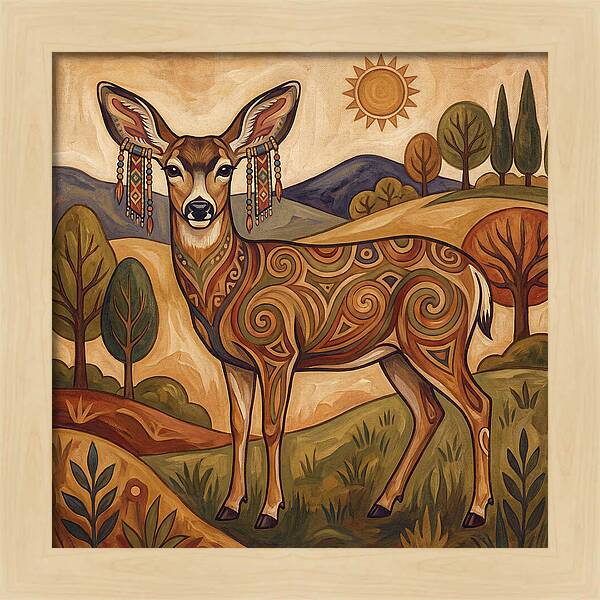 Mule Deer Folk Art