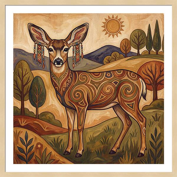 Mule Deer Folk Art