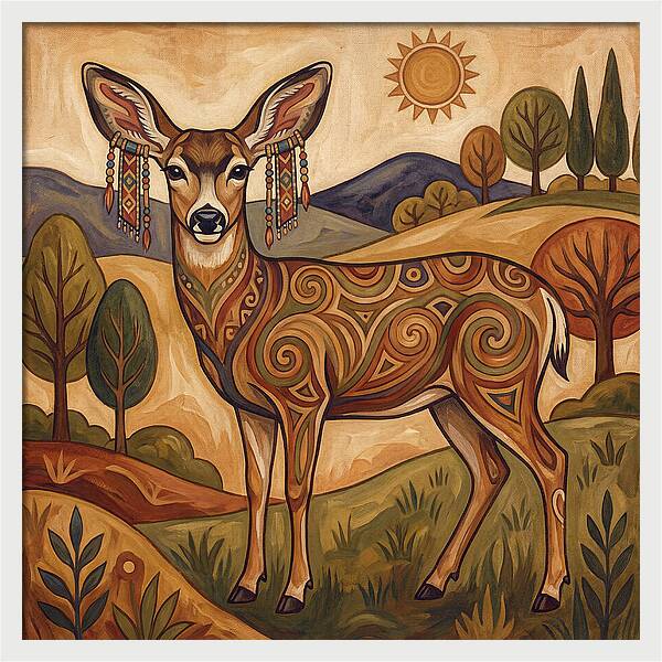 Mule Deer Folk Art