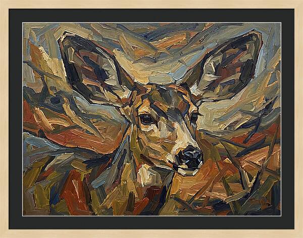 Mule Deer In Expressionist Style