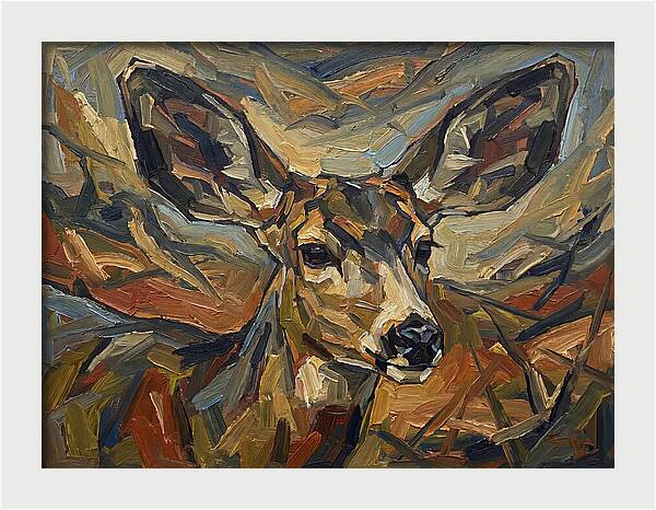 Mule Deer In Expressionist Style