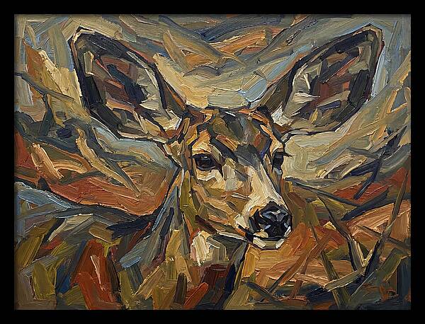 Mule Deer In Expressionist Style