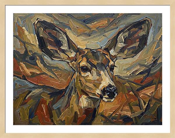 Mule Deer In Expressionist Style