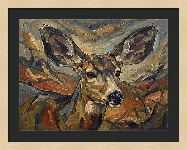 Mule Deer In Expressionist Style