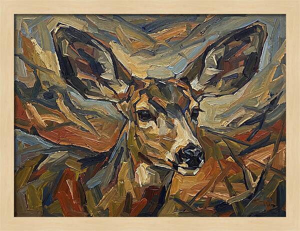 Mule Deer In Expressionist Style