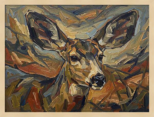 Mule Deer In Expressionist Style