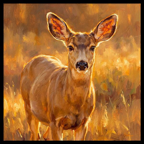 Mule Deer In Golden Light