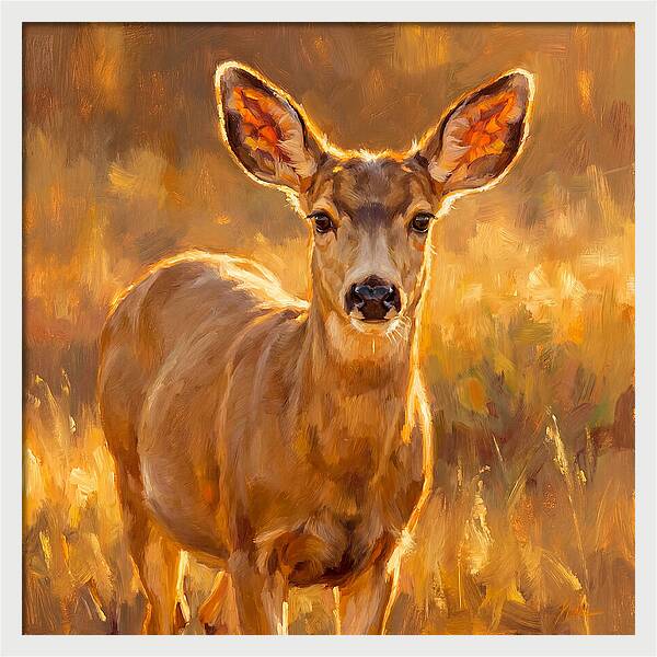 Mule Deer In Golden Light