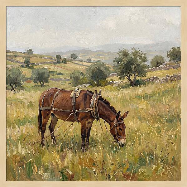 Mule Grazing In Serene Landscape