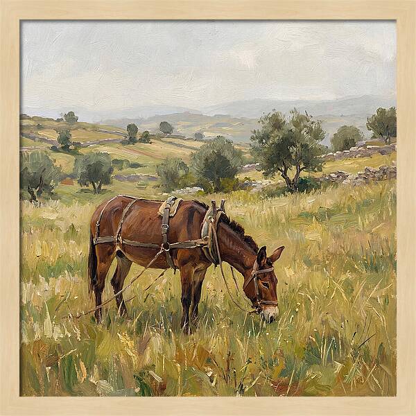 Mule Grazing In Serene Landscape