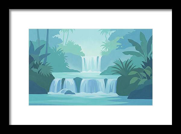 Multi Level Cascade Through Lush Tropics