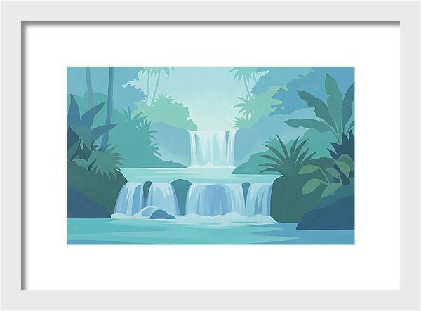 Multi Level Cascade Through Lush Tropics
