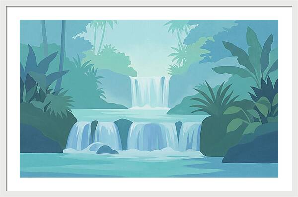 Multi Level Cascade Through Lush Tropics