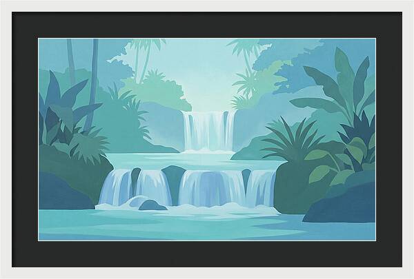 Multi Level Cascade Through Lush Tropics