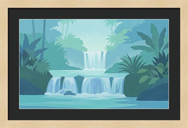 Multi Level Cascade Through Lush Tropics