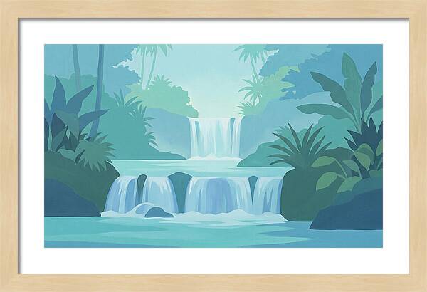 Multi Level Cascade Through Lush Tropics