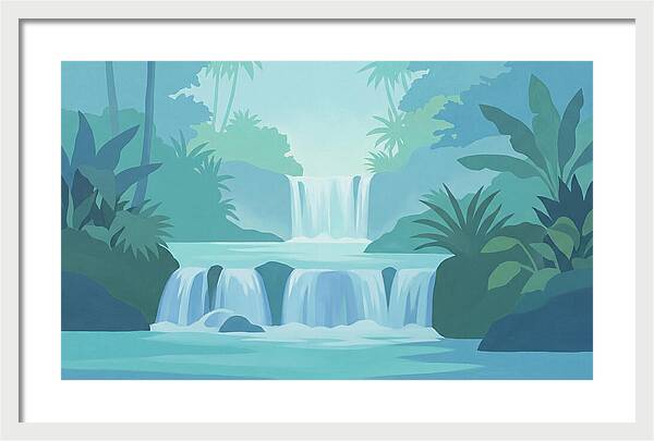 Multi Level Cascade Through Lush Tropics