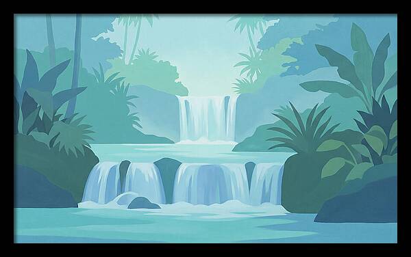 Multi Level Cascade Through Lush Tropics