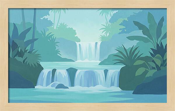 Multi Level Cascade Through Lush Tropics