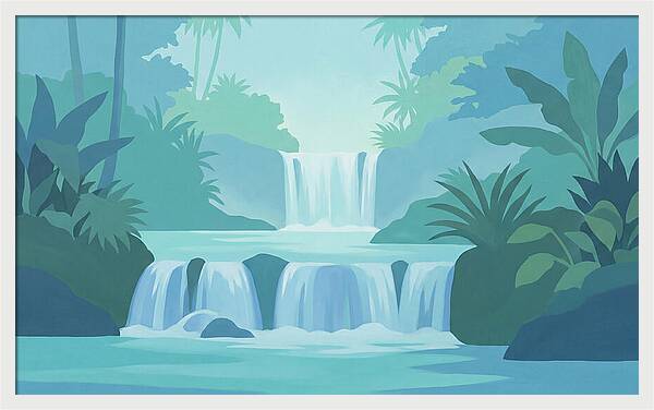 Multi Level Cascade Through Lush Tropics