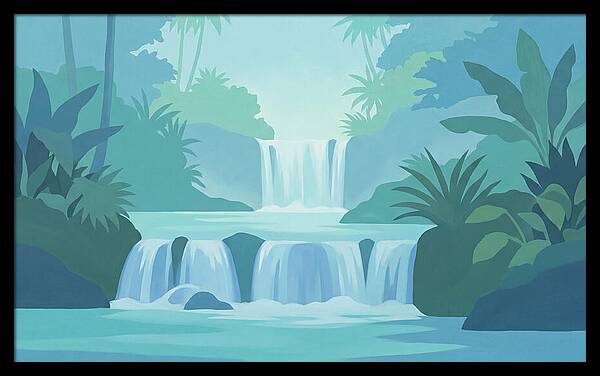 Multi Level Cascade Through Lush Tropics